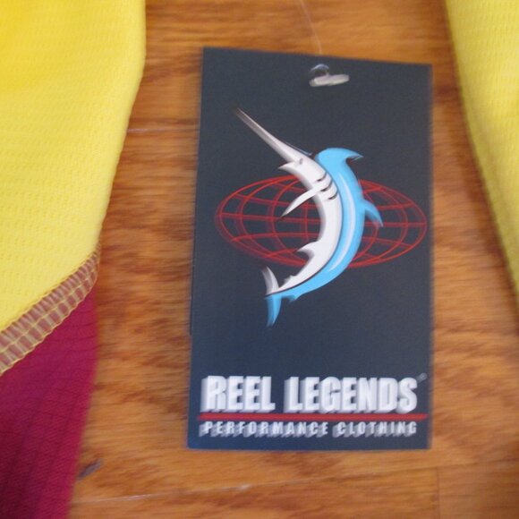 NWT Men's Reel Legends Burgundy & Yellow Top XL Long Sleeves logo - Picture 6 of 6